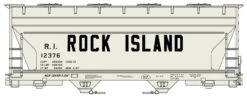 Accurail 81512 - Midwest Railroads - ACF 2-Bay Covered Hopper Rock Island (RI) 12376 - HO Scale
