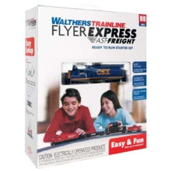 Walthers Trainline 1212 - Flyer Express Fast Freight Train Set - Standard DC - CSX - HO Scale