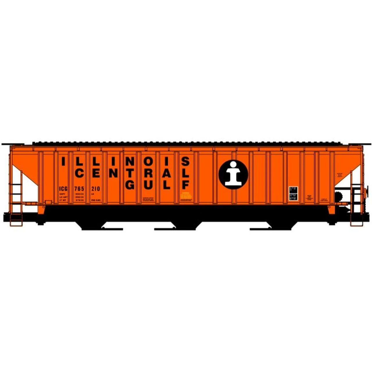 Accurail 81493 - 50' PS 3-Bay Covered Hopper Illinois Central Gulf (ICG) 765210 - HO Scale Kit 1 Accurail 81493 - 50' PS 3-Bay Covered Hopper Illinois Central Gulf (ICG) 765210 - HO Scale Kit