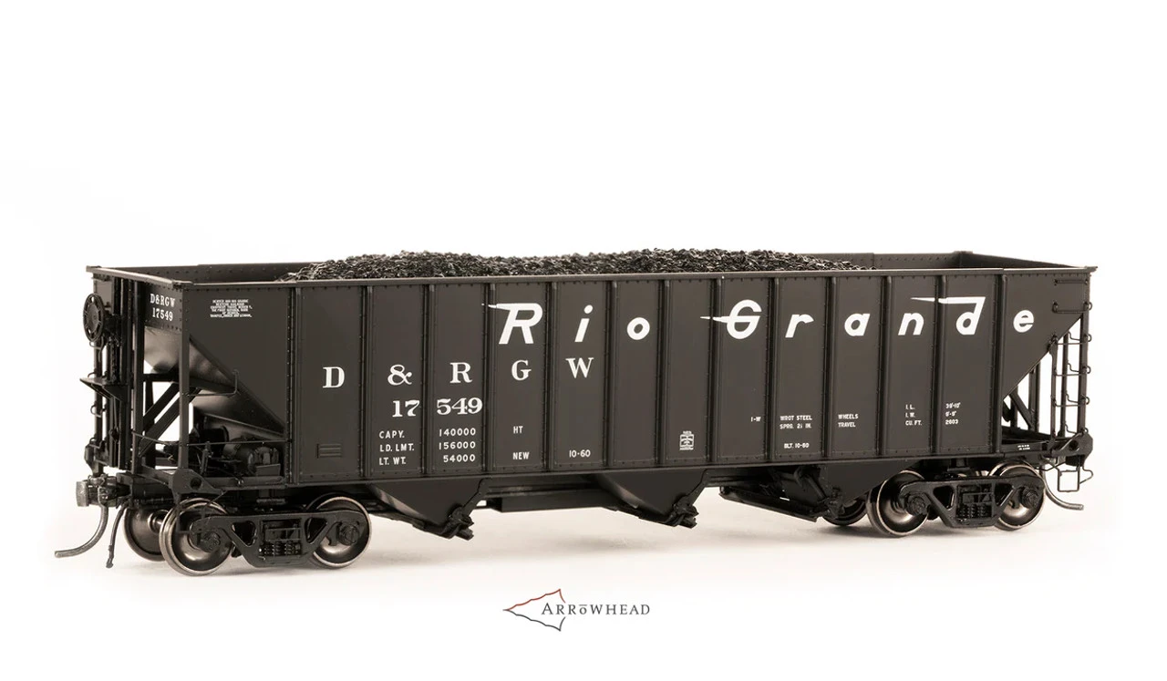 Arrowhead Models 1020-06 - As Delivered '10-1960', Committee Design Hopper Denver & Rio Grande Western (D&RGW) 17555 - HO Scale 1 Arrowhead Models 1020-06 - As Delivered '10-1960', Committee Design Hopper Denver & Rio Grande Western (D&RGW) 17555 - HO Scale