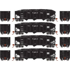 Athearn RTR 15160 - 40' 3-Bay Ribbed Hopper W/ Load Central Of Georgia Railroad (CG) 22305, 22167, 22126, 22029 - HO Scale