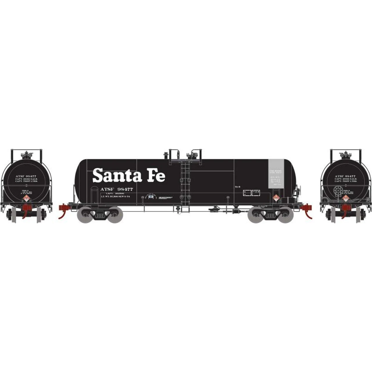 Athearn RTR 15944 - RTC 20,900 Gallon Tank Atchison, Topeka And Santa Fe (ATSF) 98477 - HO Scale 1 Athearn RTR 15944 - RTC 20,900 Gallon Tank Atchison, Topeka And Santa Fe (ATSF) 98477 - HO Scale