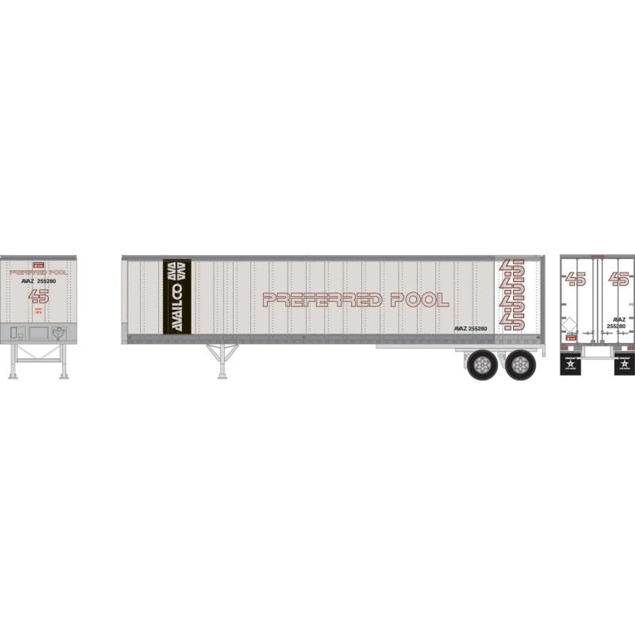 Athearn RTR 16089 - 45' Z-Van Trailer Availco (AVAZ) 257251 - HO Scale 1 Athearn RTR 16089 - 45' Z-Van Trailer Availco (AVAZ) 257251 - HO Scale