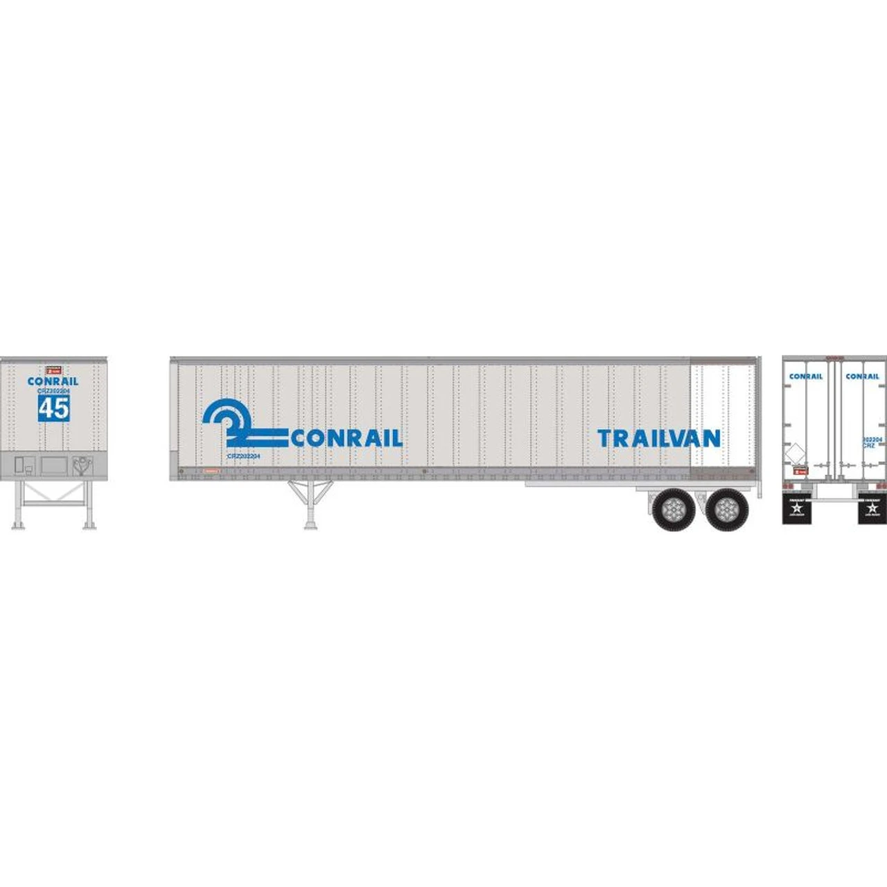 Athearn RTR 16110 - 45' Z-Van Trailer Conrail (CRZ) 203447 - HO Scale 1 Athearn RTR 16110 - 45' Z-Van Trailer Conrail (CRZ) 203447 - HO Scale