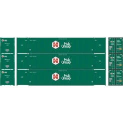 Athearn RTR 28492 - 53' CIMC Container (3) Hub Group (HGIU) - HO Scale