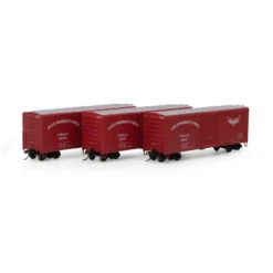 Athearn 67756 - 40' Modern Box Car Gulf Mobile And Ohio (GM&O) (3 Pack) - HO Scale