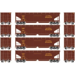 Athearn RTR 7081 - 40' Offset Ballast Hopper W/ Load Alaska Railroad (ARR) 7115, 7138, 7171, 7182 - HO Scale