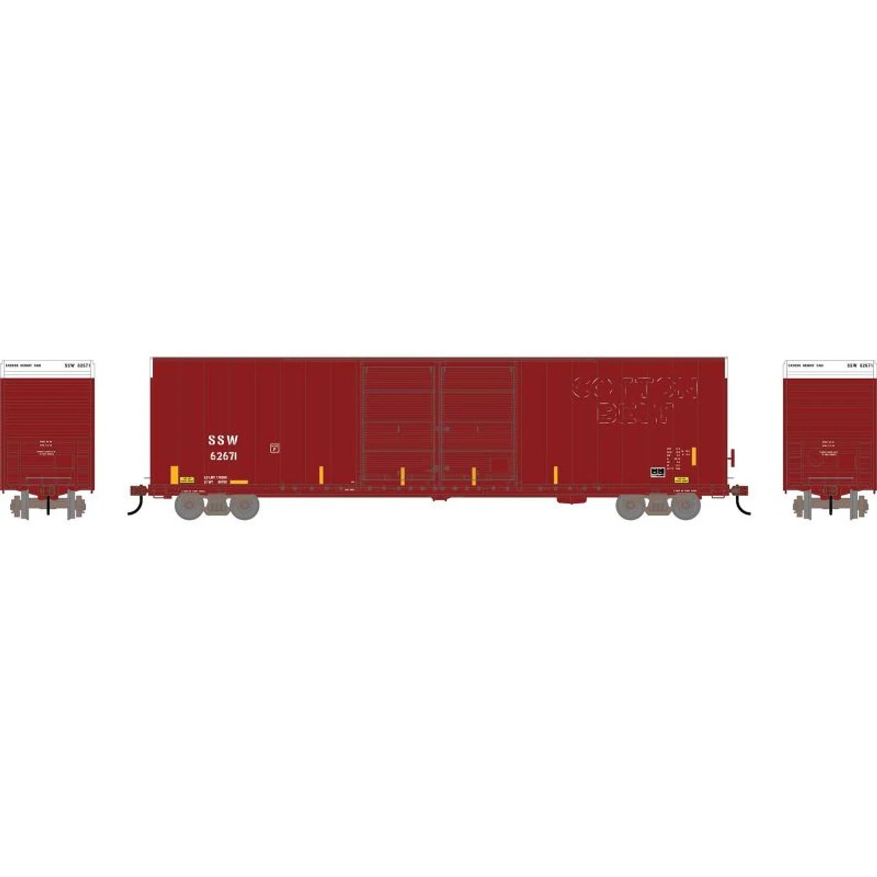 Athearn RTR 90581 - 60' Hi-Cube Boxcar Cotton Belt (SSW) 62671 - HO Scale 1 Athearn RTR 90581 - 60' Hi-Cube Boxcar Cotton Belt (SSW) 62671 - HO Scale