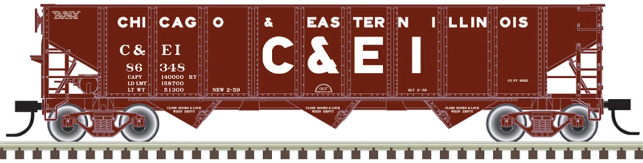 Atlas 20006921 - AAR 70 Ton 3-Bay Open Hopper Chicago & Eastern Illinois (C&EI) 86348 - HO Scale 1 Atlas 20006921 - AAR 70 Ton 3-Bay Open Hopper Chicago & Eastern Illinois (C&EI) 86348 - HO Scale