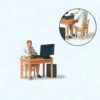Preiser 28250 - Home Office Individual Figure -- With Chair, Desk And Computer - HO Scale