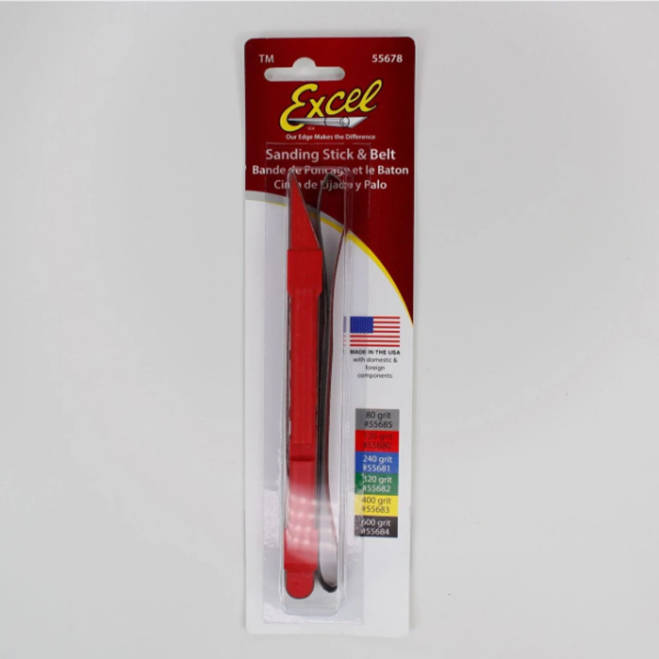 Excel 55678 - Sanding Stick With 2 - 120 Grit Belt 1 Excel 55678 - Sanding Stick With 2 - 120 Grit Belt