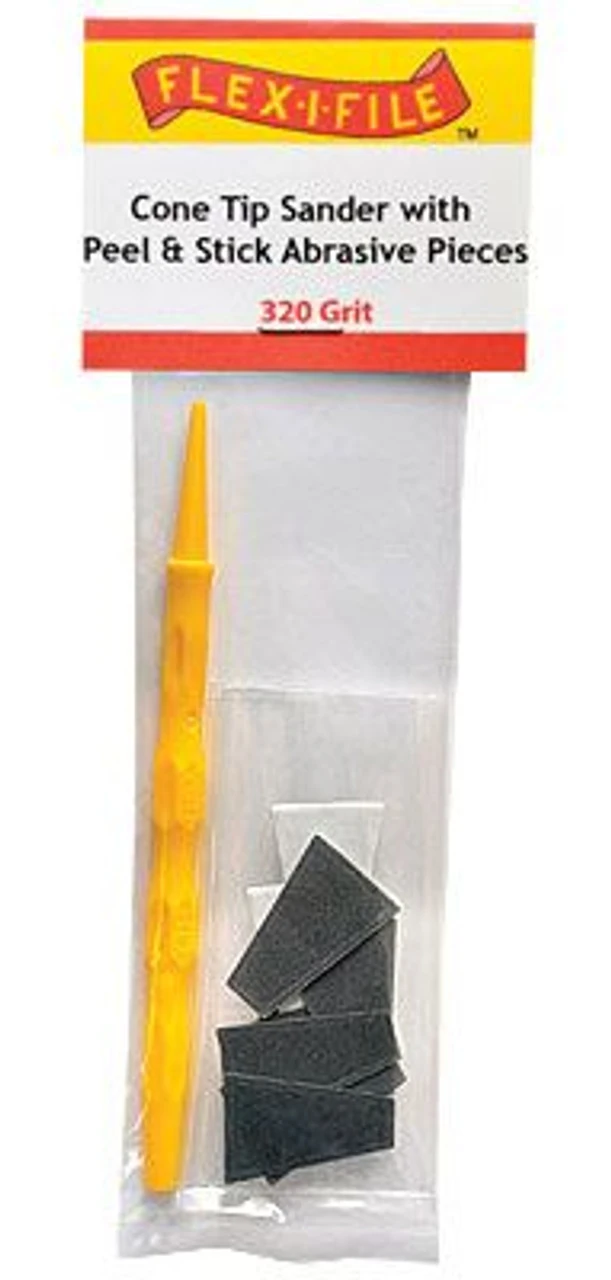 Flex-i-File CS320 - Cone-Tip Sander - 320 Grit Abrasive Pieces (10) & Handle 1 Flex-i-File CS320 - Cone-Tip Sander - 320 Grit Abrasive Pieces (10) & Handle