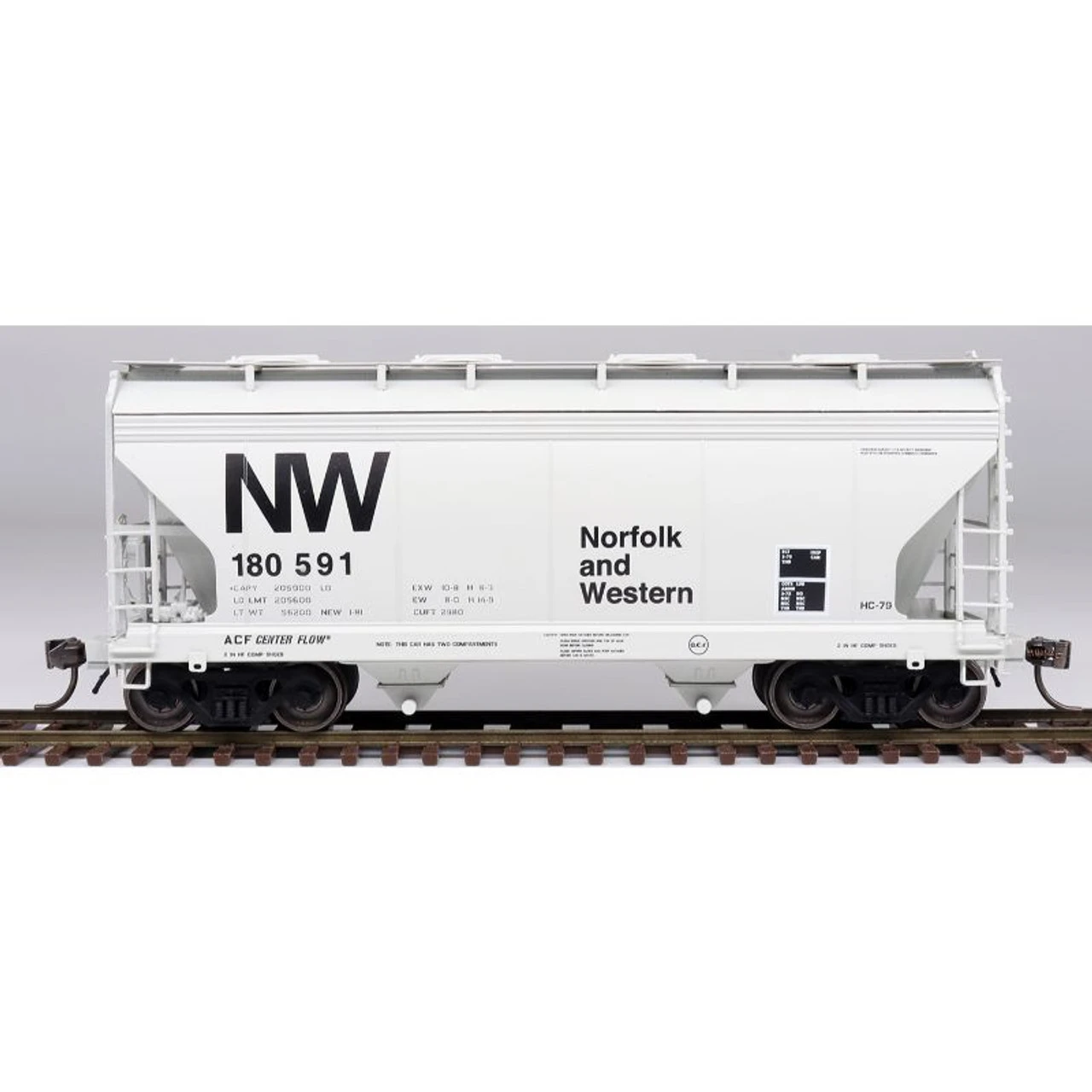 InterMountain 46503-23 - ACF 2-Bay Covered Hopper Norfolk & Western (NW) 180591 - HO Scale 1 InterMountain 46503-23 - ACF 2-Bay Covered Hopper Norfolk & Western (NW) 180591 - HO Scale