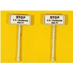 JL Innovative 839 - Stop RR Crossing 400 Ft. Sign (2) - HO Scale