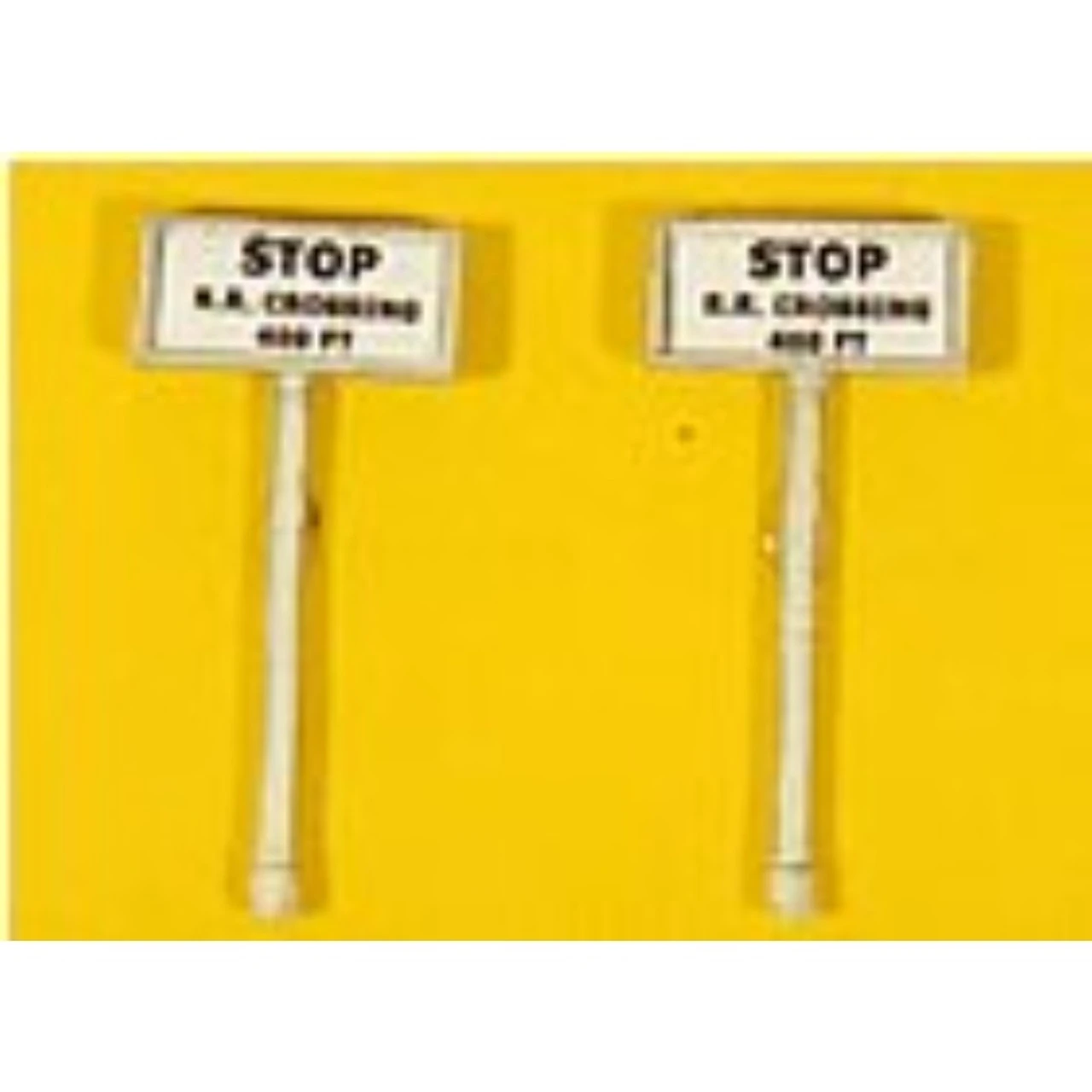 JL Innovative 839 - Stop RR Crossing 400 Ft. Sign (2) - HO Scale 1 JL Innovative 839 - Stop RR Crossing 400 Ft. Sign (2) - HO Scale