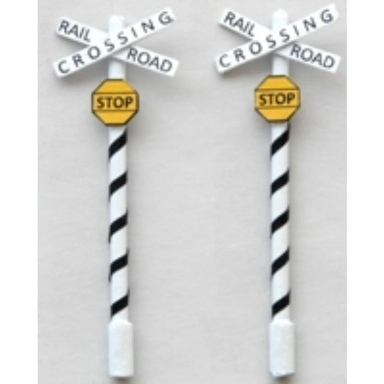 JL Innovative 858 - Custom "Tiger Striped" Steam Era Crossbuck & Stop(2) - HO Scale 1 JL Innovative 858 - Custom "Tiger Striped" Steam Era Crossbuck & Stop(2) - HO Scale