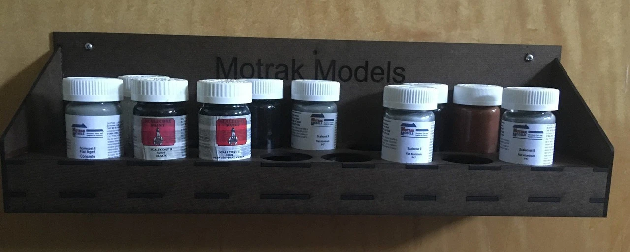 Motrak Models 85011 - Paint Rack - Scalecoat, Holds 17 2oz Bottles - Multi Scale Kit 1 Motrak Models 85011 - Paint Rack - Scalecoat, Holds 17 2oz Bottles - Multi Scale Kit