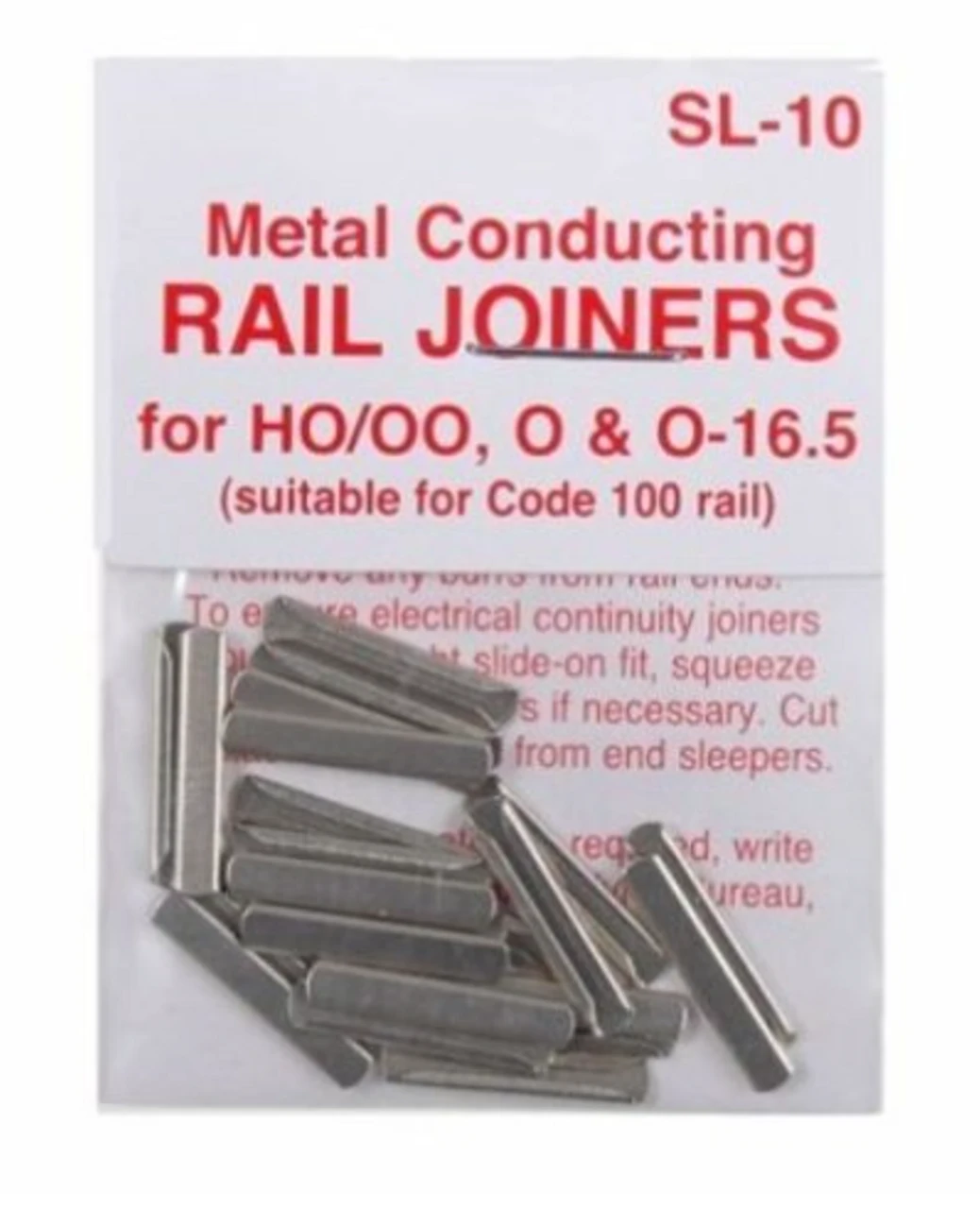 PECO SL-10 - Metal Conducting Rail Joiners For Code 100 - HO Scale 1 PECO SL-10 - Metal Conducting Rail Joiners For Code 100 - HO Scale