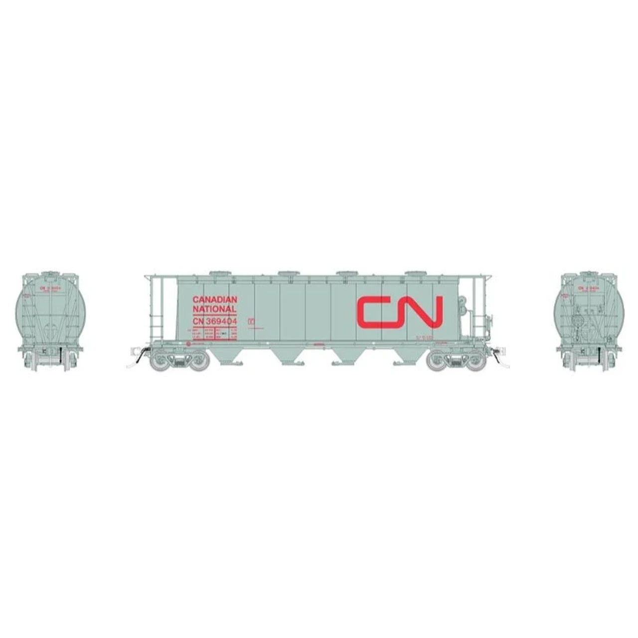 Rapido 127023A-1 - NSC 3800 Cylindrical Hopper Canadien National (CN) 369404 - HO Scale 1 Rapido 127023A-1 - NSC 3800 Cylindrical Hopper Canadien National (CN) 369404 - HO Scale