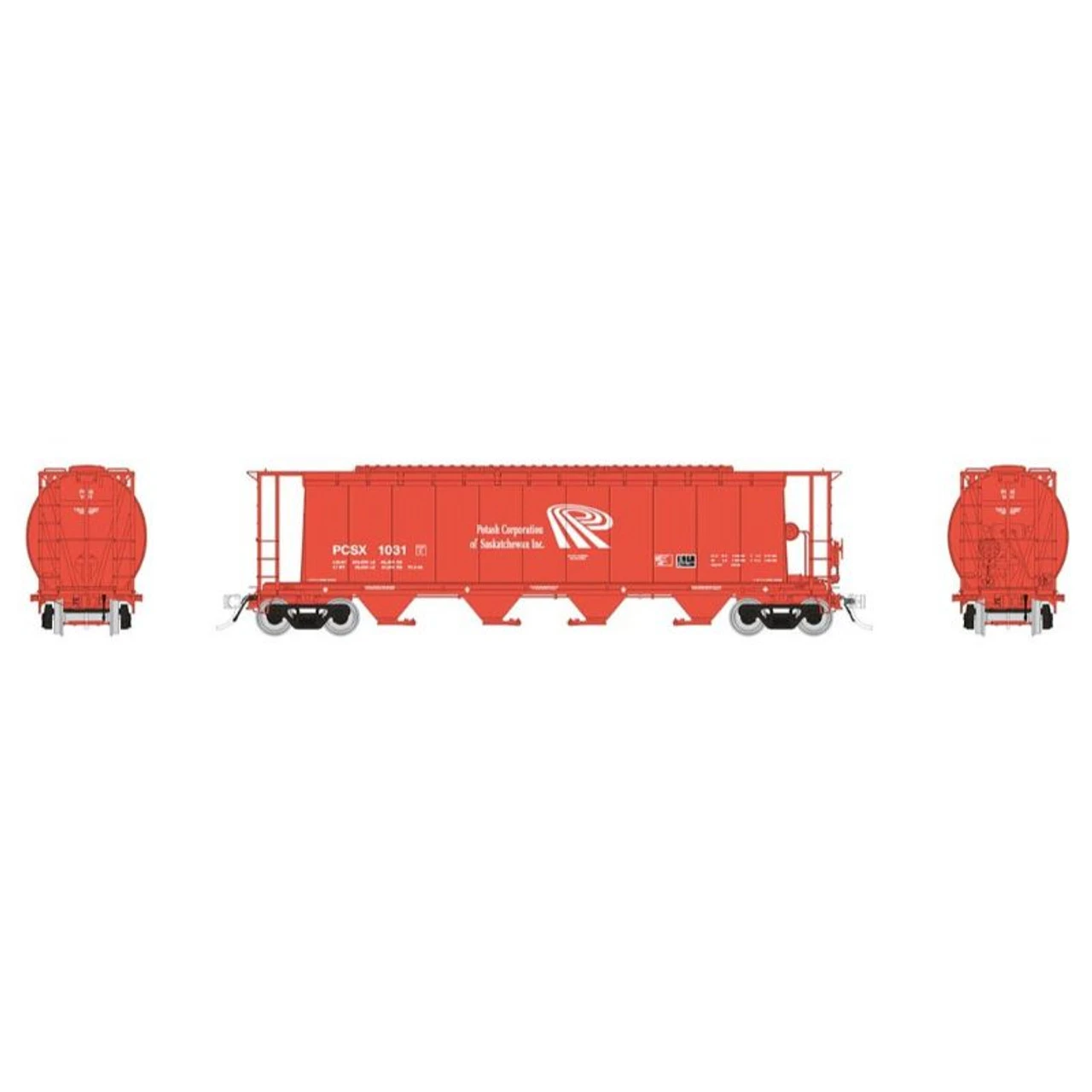 Rapido 127031A-3 - NSC 3800 Cylindrical Hopper Potash Corp (PCSX) 1018 - HO Scale 1 Rapido 127031A-3 - NSC 3800 Cylindrical Hopper Potash Corp (PCSX) 1018 - HO Scale