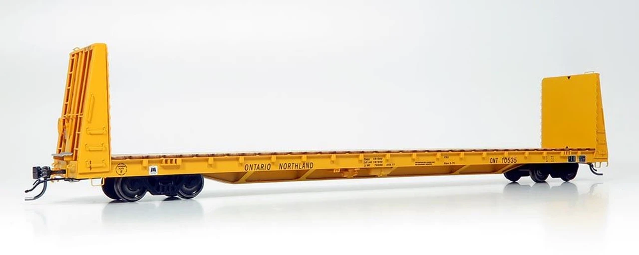 Rapido 147007A - Marine Industries 66' Bulkhead Flatcar Ontario Northland (ONT) 10545 - HO Scale 1 Rapido 147007A - Marine Industries 66' Bulkhead Flatcar Ontario Northland (ONT) 10545 - HO Scale