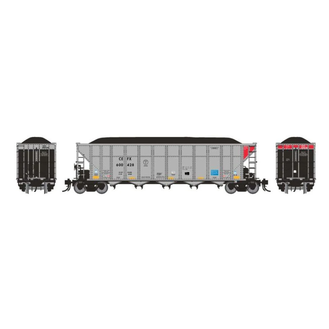 Rapido 169006A-5 - Autoflood III Coal Hopper CEFX 600580 - HO Scale 1 Rapido 169006A-5 - Autoflood III Coal Hopper CEFX 600580 - HO Scale