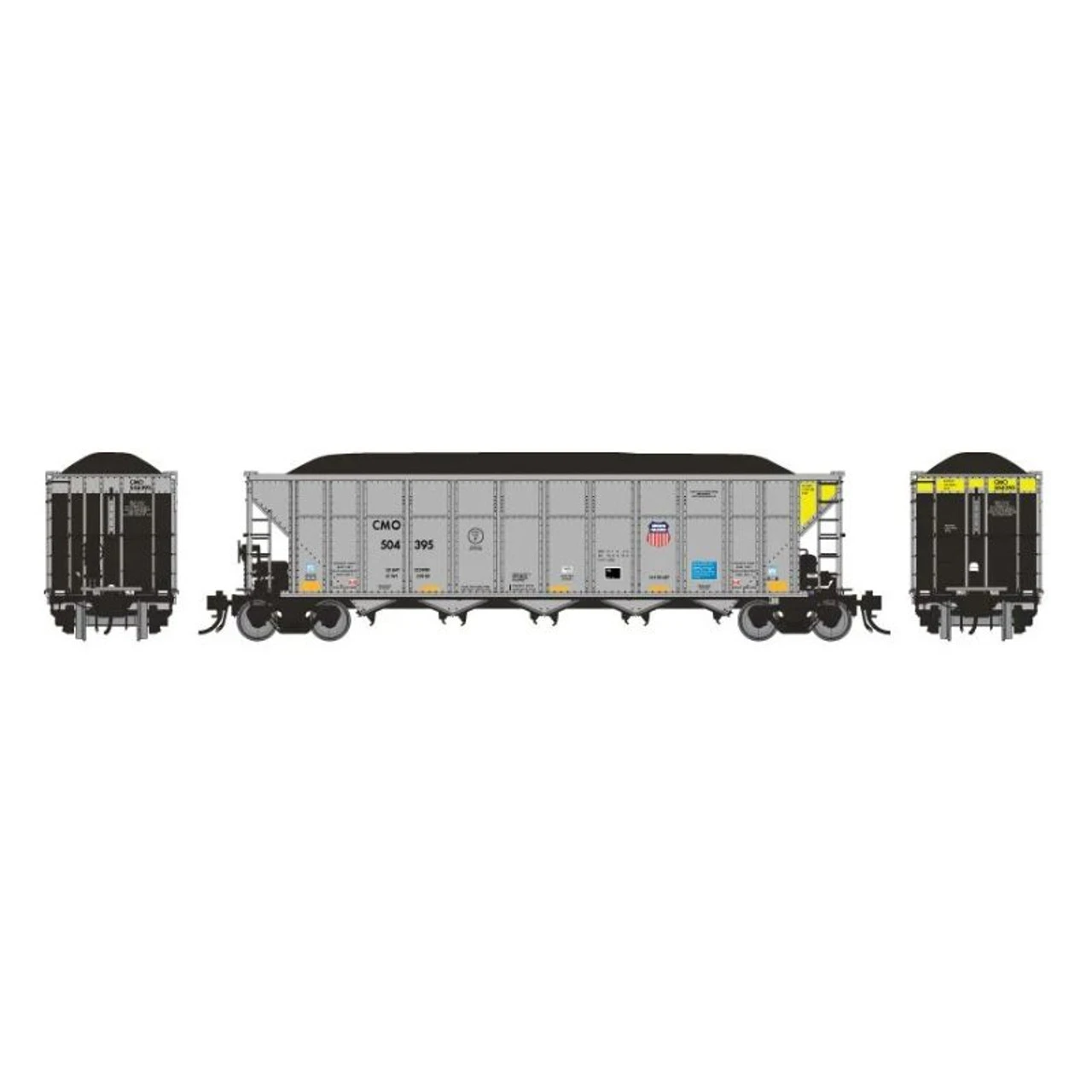 Rapido 169022A-5 - Autoflood III Coal Hopper Union Pacific (CMO) 504354 - HO Scale 1 Rapido 169022A-5 - Autoflood III Coal Hopper Union Pacific (CMO) 504354 - HO Scale
