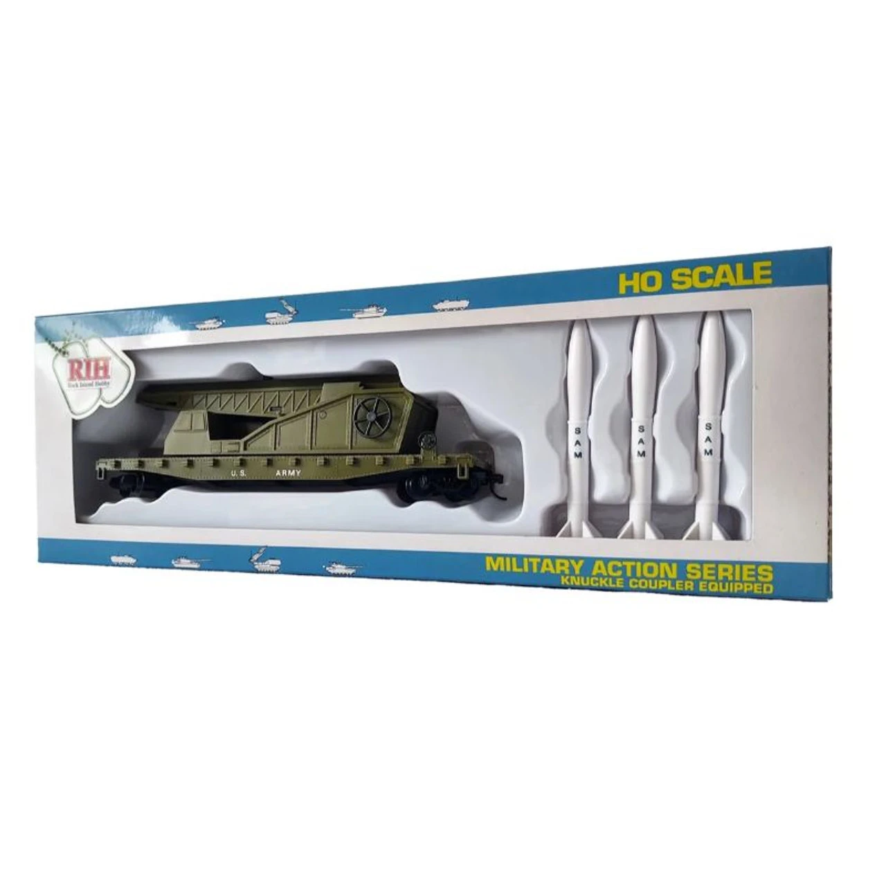 Rock Island Hobby 032180 - US Army Missile Launch Car With Missiles - HO Scale 1 Rock Island Hobby 032180 - US Army Missile Launch Car With Missiles - HO Scale
