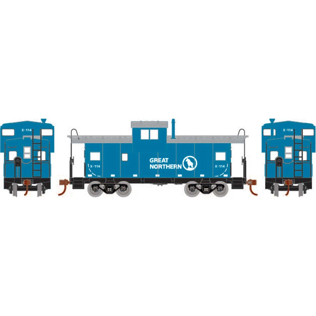 Athearn Roundhouse 1345 - Wide Vision Caboose Great Northern (GN) X-114 - HO Scale 1 Athearn Roundhouse 1345 - Wide Vision Caboose Great Northern (GN) X-114 - HO Scale