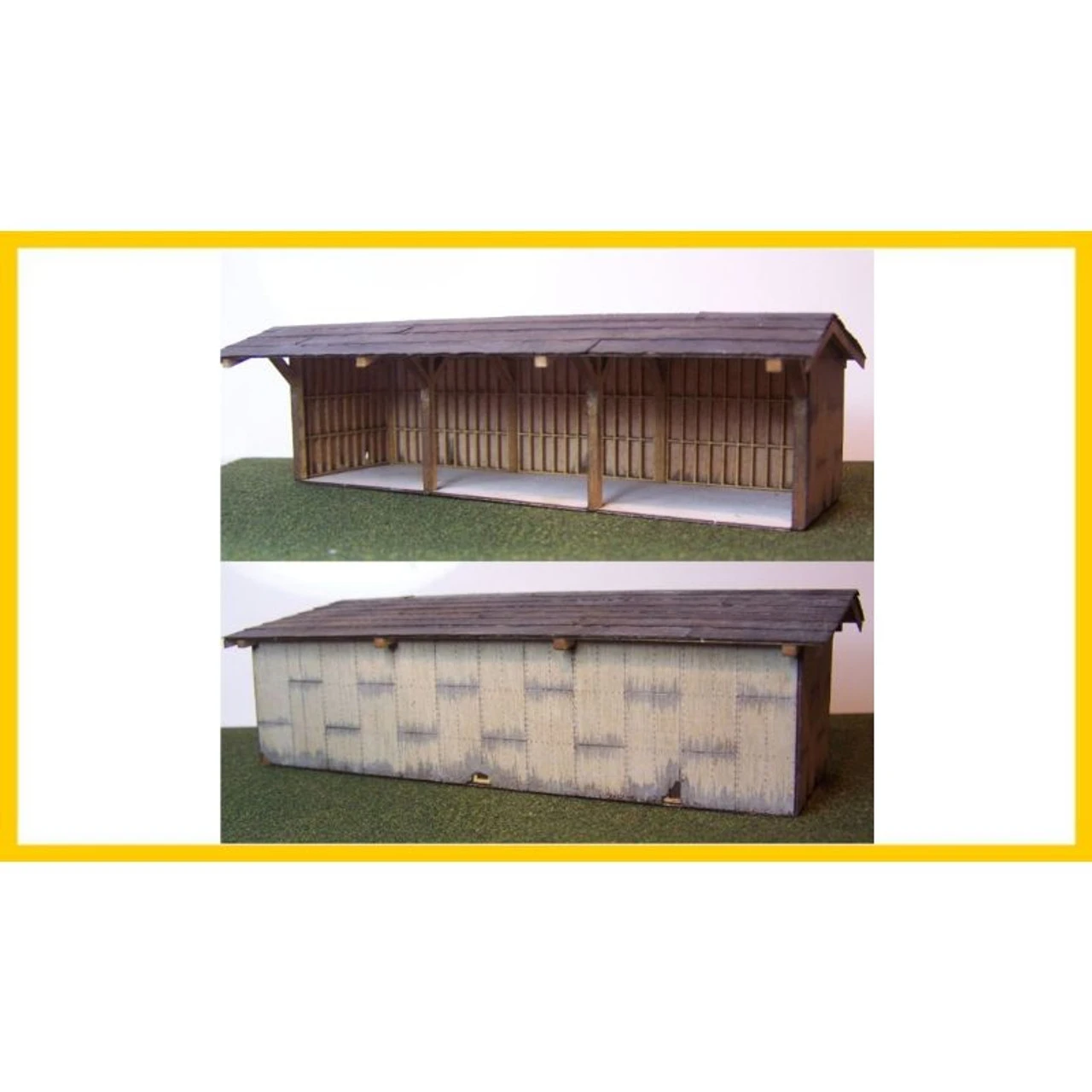 RslaserKits 2009 - 3 Bay Open Storage Shed - HO Scale Kit 1 RslaserKits 2009 - 3 Bay Open Storage Shed - HO Scale Kit