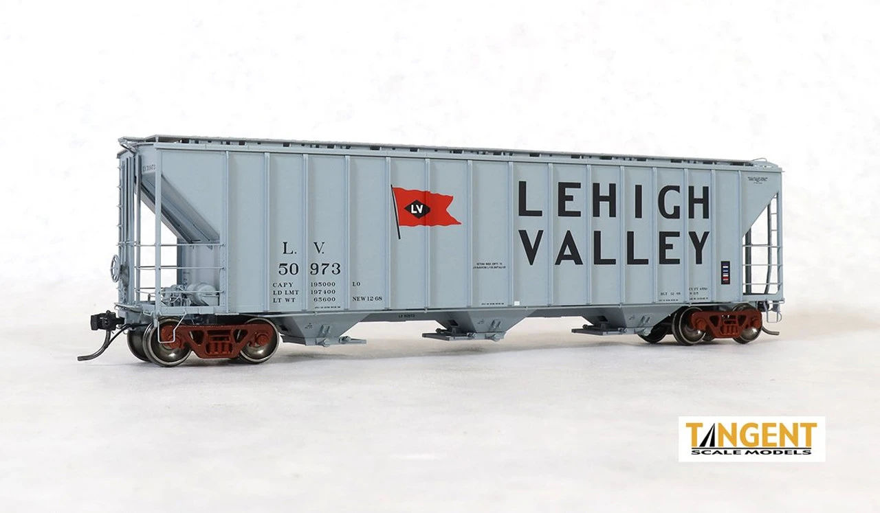 Tangent Scale Models 28061-04 - PC Sam Rea Shops 4600 Covered Hopper Lehigh Valley (LV) 50966 - HO Scale 1 Tangent Scale Models 28061-04 - PC Sam Rea Shops 4600 Covered Hopper Lehigh Valley (LV) 50966 - HO Scale