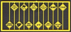 Tichy Train Group 8256 - Written Road Path Warning Signs - HO Scale