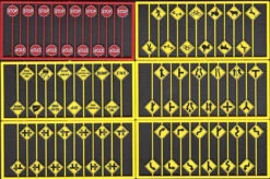 Tichy Train Group 8257 - Modern Road Signs Assortment 75 Pcs - HO Scale