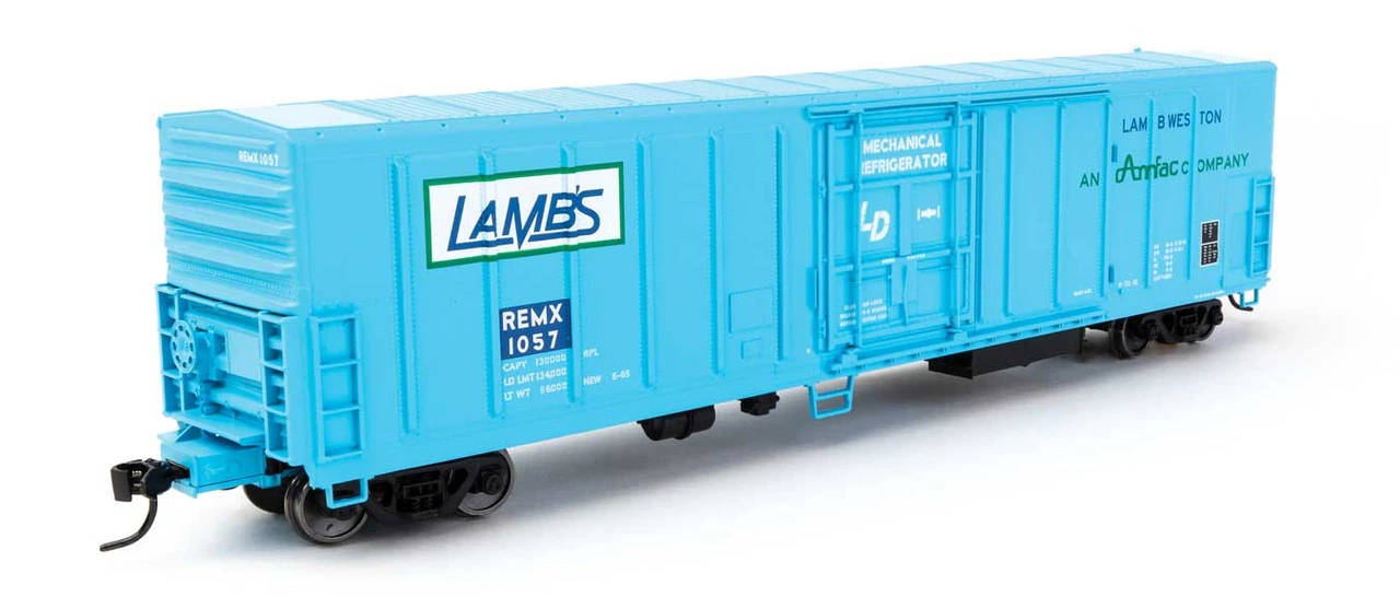 Walthers Mainline 910-3988 - 57' Mechanical Reefer Lamb Weston (REMX) 1057 - HO Scale 1 Walthers Mainline 910-3988 - 57' Mechanical Reefer Lamb Weston (REMX) 1057 - HO Scale