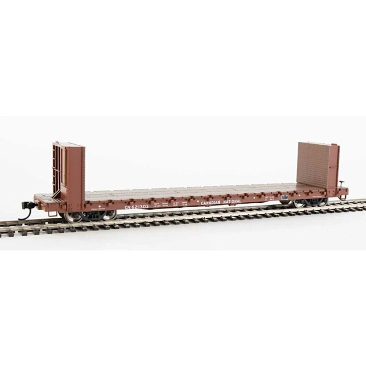 Walthers Mainline 910-5801 - 60' P-S Bulkhead Flatcar (48' IL) Canadian National (CN) 621303 - HO Scale 1 Walthers Mainline 910-5801 - 60' P-S Bulkhead Flatcar (48' IL) Canadian National (CN) 621303 - HO Scale