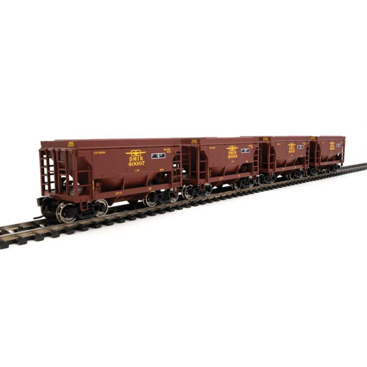 Walthers Mainline 910-58071 - 24' Taconite Ore Car 4-Pack Duluth Missabe & Iron Range (DM&IR) 40007, 40018, 40025, 40035 - HO Scale 1 Walthers Mainline 910-58071 - 24' Taconite Ore Car 4-Pack Duluth Missabe & Iron Range (DM&IR) 40007, 40018, 40025, 40035 - HO Scale
