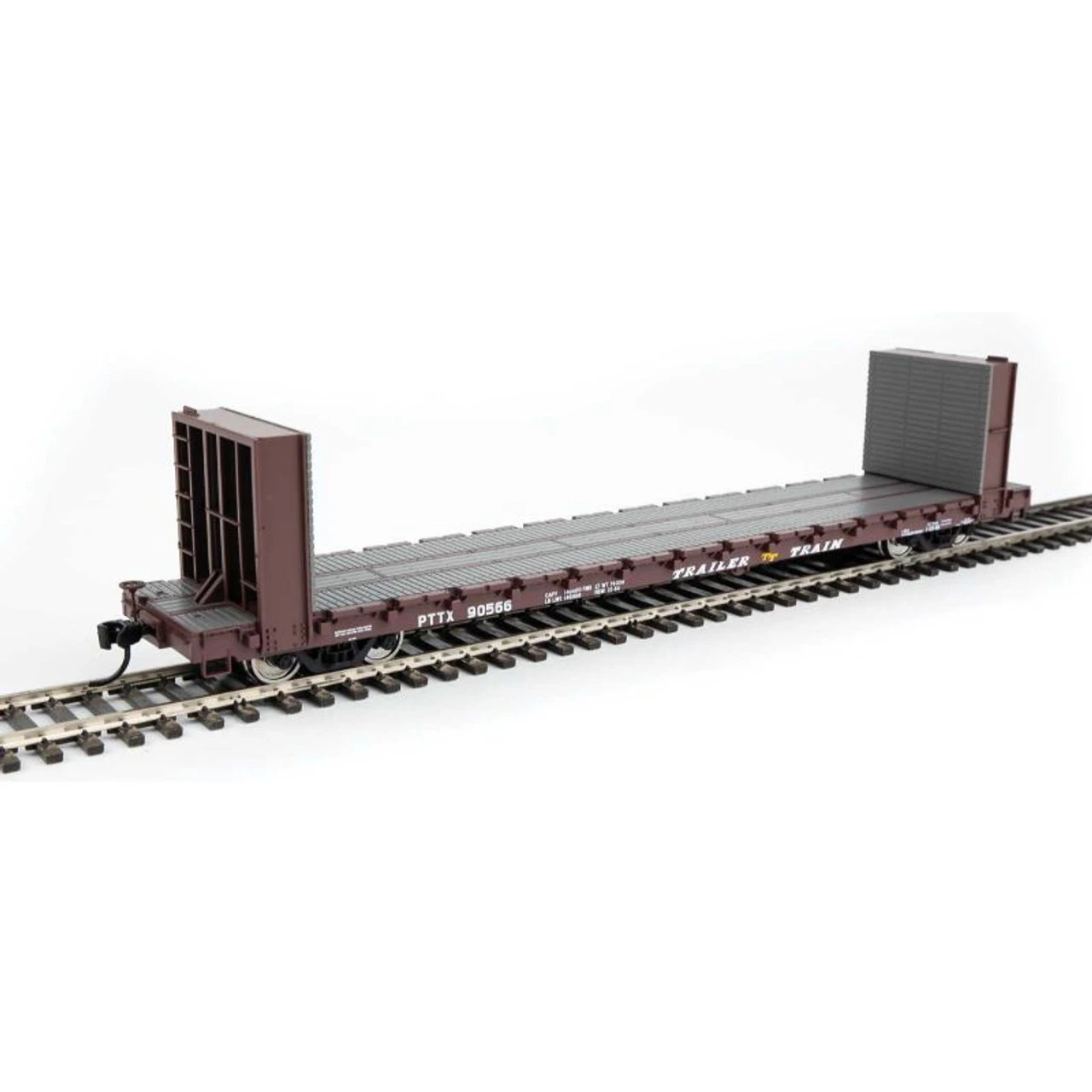 Walthers Mainline 910-5874 - 60' P-S Bulkhead Flatcar Trailer Train (PTTX) 90585 - HO Scale 1 Walthers Mainline 910-5874 - 60' P-S Bulkhead Flatcar Trailer Train (PTTX) 90585 - HO Scale
