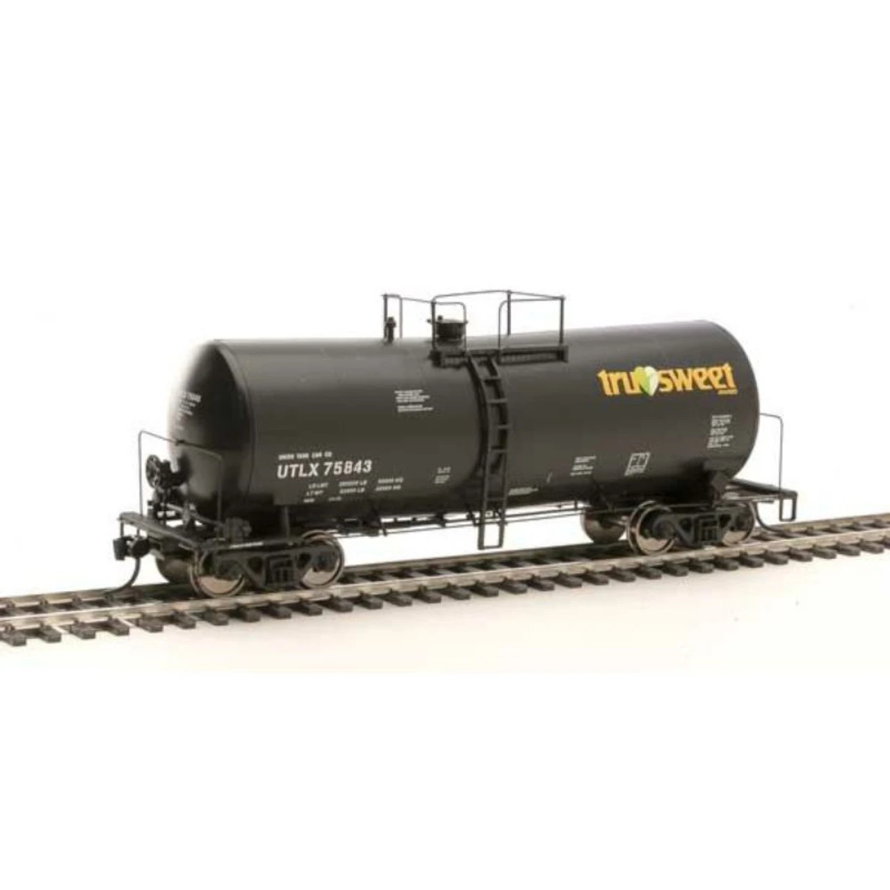Walthers Proto 920-100161 - 40' UTLX 16,000-Gallon Funnel-Flow Tank Car - Ready To Run -- Tru Sweet Union Tank Car Co (UTLX) 75843 - HO Scale 1 Walthers Proto 920-100161 - 40' UTLX 16,000-Gallon Funnel-Flow Tank Car - Ready To Run -- Tru Sweet Union Tank Car Co (UTLX) 75843 - HO Scale