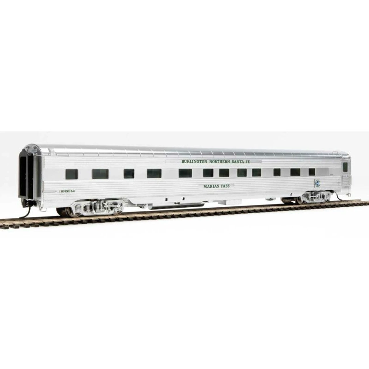 Walthers Proto 920-15254 - 85' Pullman-Standard Regal Series 4-4-2 Sleeper - Ready To Run -- BNSF Business Train (Real Metal Finish) BNSF 64, Marias Pass - HO Scale 1 Walthers Proto 920-15254 - 85' Pullman-Standard Regal Series 4-4-2 Sleeper - Ready To Run -- BNSF Business Train (Real Metal Finish) BNSF 64, Marias Pass - HO Scale