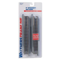 Walthers Trainline 931-1351 - 9" Straight Section - Power-Loc Track(TM) -- Pkg(4) - HO Scale