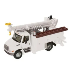 Walthers SceneMaster 949-11733 - 4300 Utility Truck W/Drill - White MOW - HO Scale