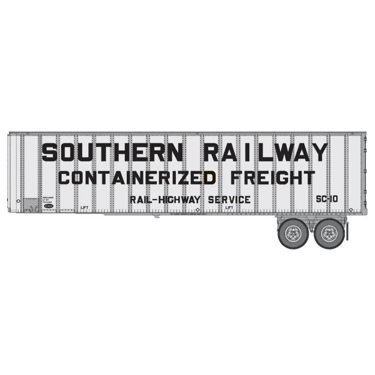 Walthers SceneMaster 949-2614 - Flexi-Van 40' Trailer 2-Pack - Assembled (Containerized Freight; End Doors) Southern (SOU) SC10, SC-23 - HO Scale 1 Walthers SceneMaster 949-2614 - Flexi-Van 40' Trailer 2-Pack - Assembled (Containerized Freight; End Doors) Southern (SOU) SC10, SC-23 - HO Scale
