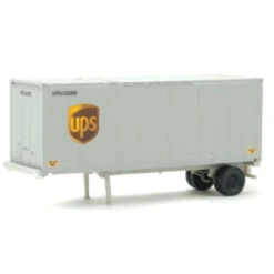 Walthers SceneMaster 949-8601 - 28' Container W/ Chassis UPS (2 Pack) - HO Scale