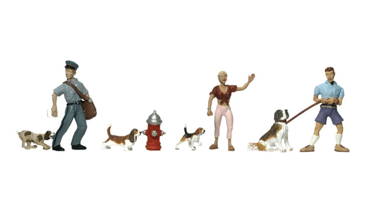 Woodland Scenics #1827 - People And Pets - HO Scale 1 Woodland Scenics #1827 - People And Pets - HO Scale