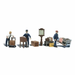 Woodland Scenics #1909 - Depot Workers And Accessories - HO Scale