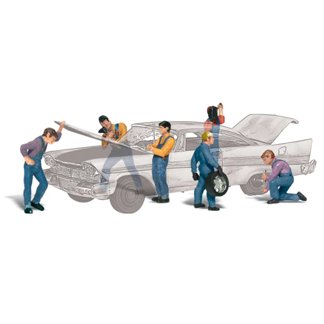 Woodland Scenics #1914 - Auto Mechanics - HO Scale 1 Woodland Scenics #1914 - Auto Mechanics - HO Scale